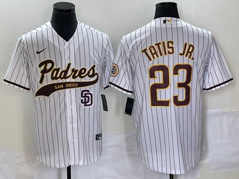 Men%27s San Diego Padres #23 Fernando Tatis Jr White NEW 2023 Cool Base Stitched Jersey